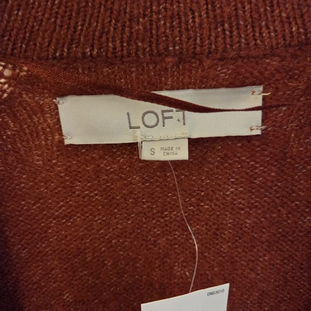 Loft sz S soft rust color long cardigan sweater NWT wool blend casual‎ cozy